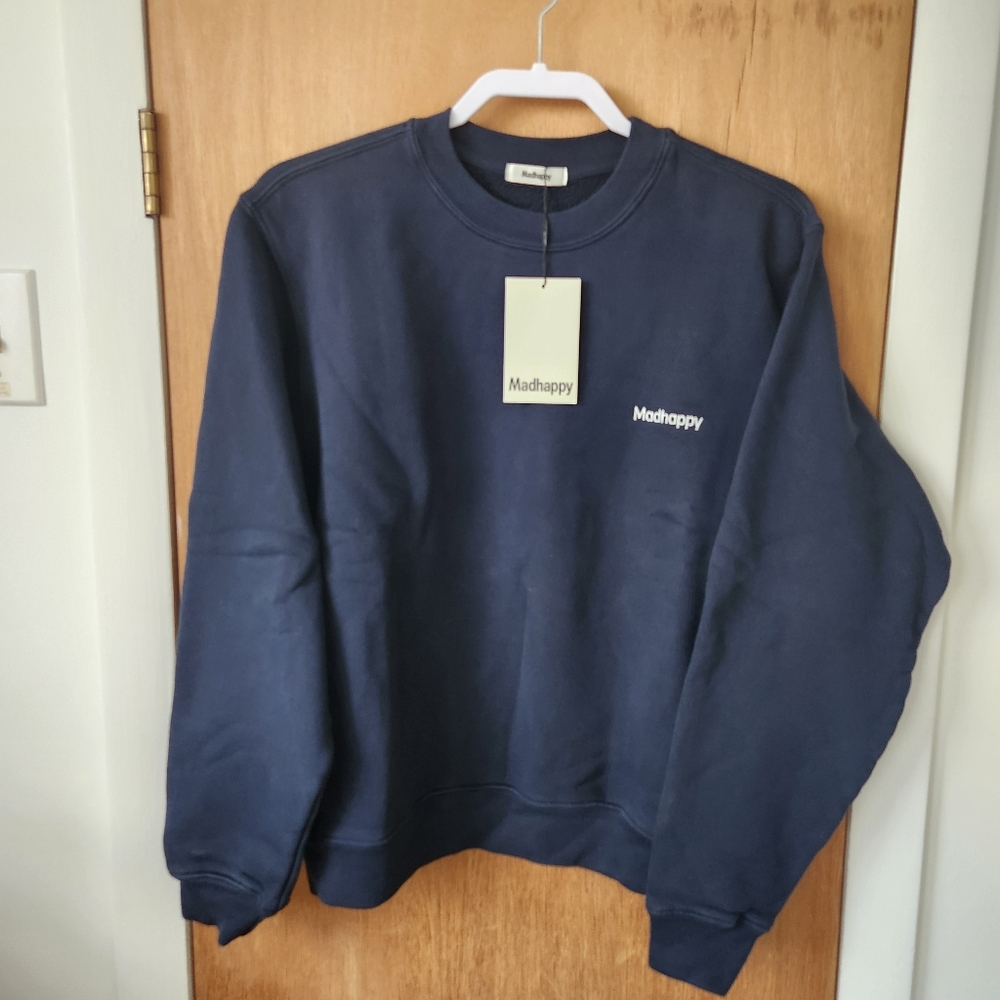 Madhappy - Crewneck Sweatshirt - Classic Fleece - NWT - Navy Blue - Size S
